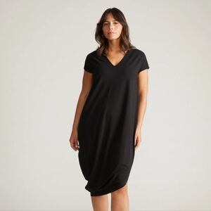 Universal Standard Black V-Neck Black Tee Shirt Maxi Dress